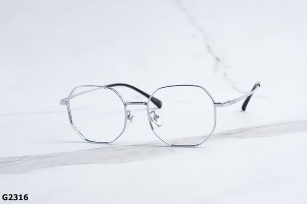 G2316 top gọng đẹp, gọng thời trang, gọng nam nữ unisex, gọng kính cận, gọng kính giả cận chống bụi, kiểu dáng lục giác