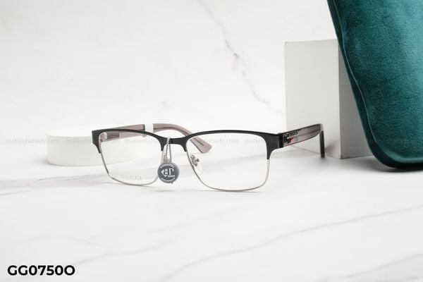GG0750O gọng kính chính hãng gucci, top gọng đẹp, gọng thời trang, gọng nam nữ unisex, gọng kính cận, gọng kính giả cận chống bụi, kiểu dáng vuông nửa viền