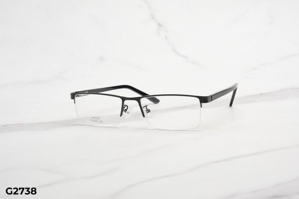 G2738 top gọng đẹp, gọng thời trang, gọng nam nữ unisex, gọng kính cận, gọng kính giả cận chống bụi, kiểu dáng vuông nửa viền