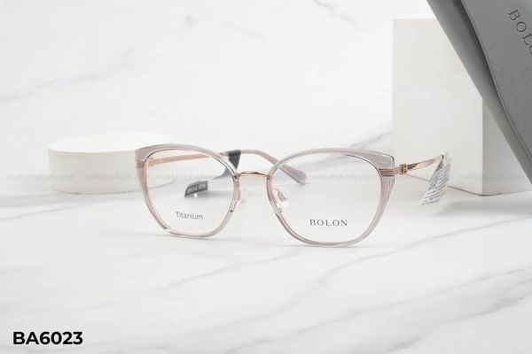 BA6023 gọng kính chính hãng bolon, top gọng đẹp, gọng thời trang, gọng nam nữ unisex, gọng kính cận, gọng kính giả cận chống bụi, kiểu dáng mắt mèo