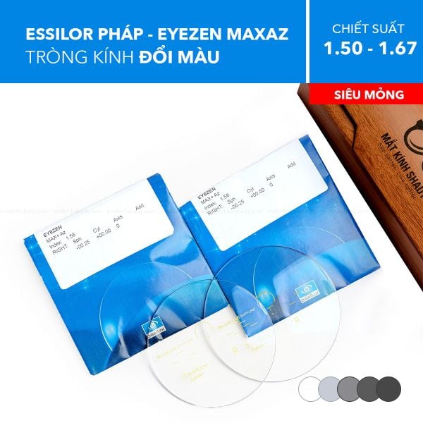Tròng Kính Đổi Màu Transitions Gen S Eyezen Start/ Eyezen Boost Váng Maxaz Essilor