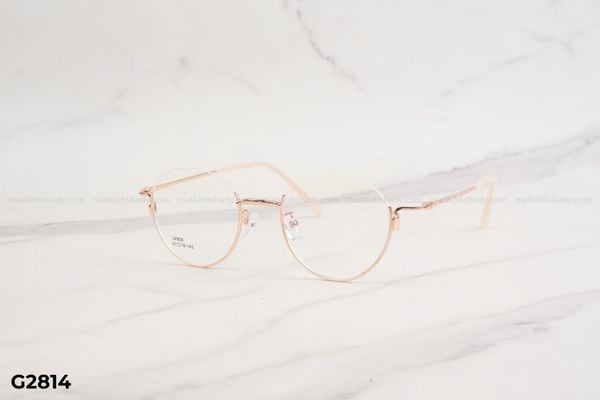 G2814 top gọng đẹp, gọng thời trang, gọng nam nữ unisex, gọng kính cận, gọng kính giả cận chống bụi, kiểu dáng tròn nửa viền