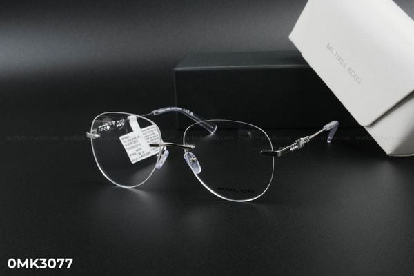 0MK3077 gọng kính chính hãng Michael Kors, top gọng đẹp, gọng thời trang, gọng nam nữ unisex, gọng kính cận, gọng kính giả cận chống bụi, kiểu dáng phi công khoan ốc không viền