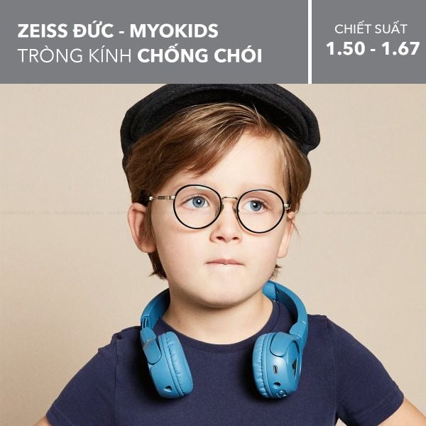 Tròng Kính Chống Chói Kiểm Soát Tiến Triển Cận Thị Trẻ Em Zeiss Myokids