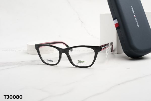 TJ0080 gọng kính chính hãng Tommy Jeans, top gọng đẹp, gọng thời trang, gọng nam nữ unisex, gọng kính cận, gọng kính giả cận chống bụi, kiểu dáng mắt mèo