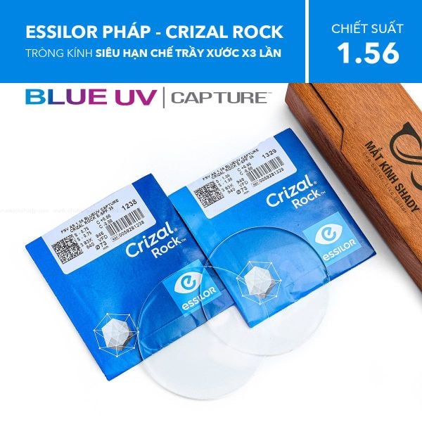 Tròng Kính Chống Ánh Sáng Xanh Blue UV Crizal® Rock™ Essilor 1.56