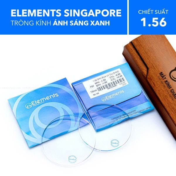 Tròng Kính Đổi Màu Chống Ánh Sáng Xanh Photo Blueuv Elements 1.56