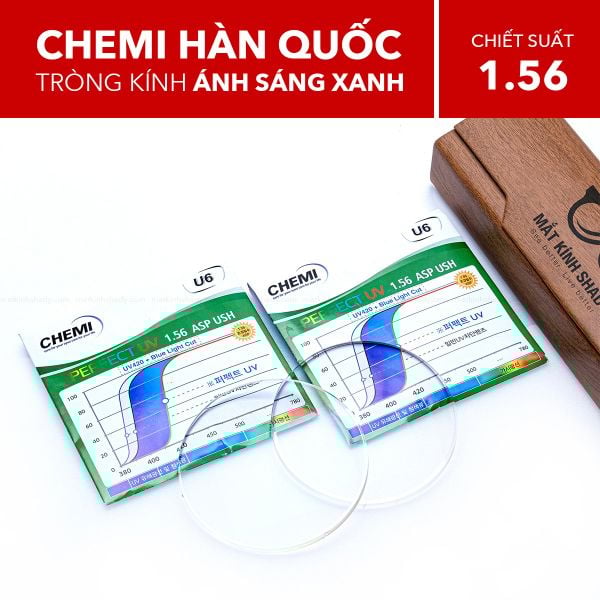 Tròng Kính Chống Ánh Sáng Xanh Chemi 1.56 U6