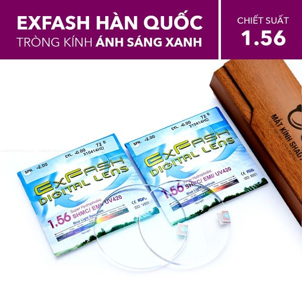 Tròng Kính Chống Ánh Sáng Xanh Exfash 1.56