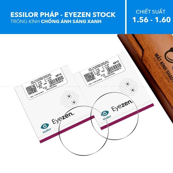 Tròng Kính Chống Ánh Sáng Xanh Eyezen Start Stock Essilor