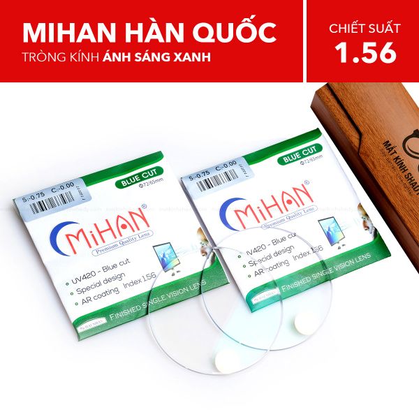 Tròng Kính Chống Ánh Sáng Xanh Mihan 1.56