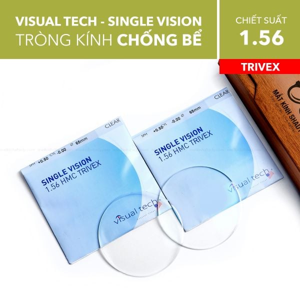 Tròng Kính Chống Bể Visualtech 1.56 Trivex