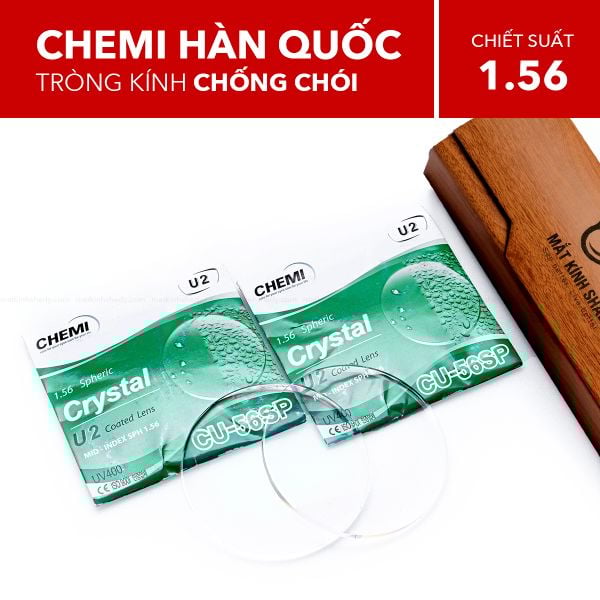 Tròng Kính Chống Chói Crystal Coated Chemi 1.56 U2