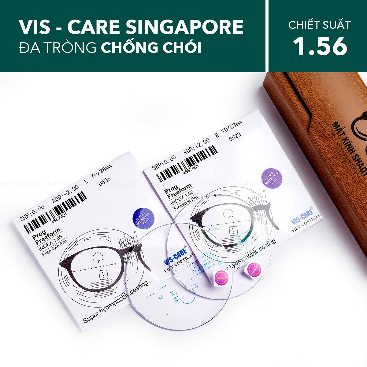  Đa Tròng Chống Chói Vis Care PR Freeform HMCS 1.56 