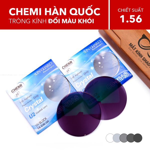 Tròng Kính Đổi Màu Crystal Primer Chemi 1.56 U2