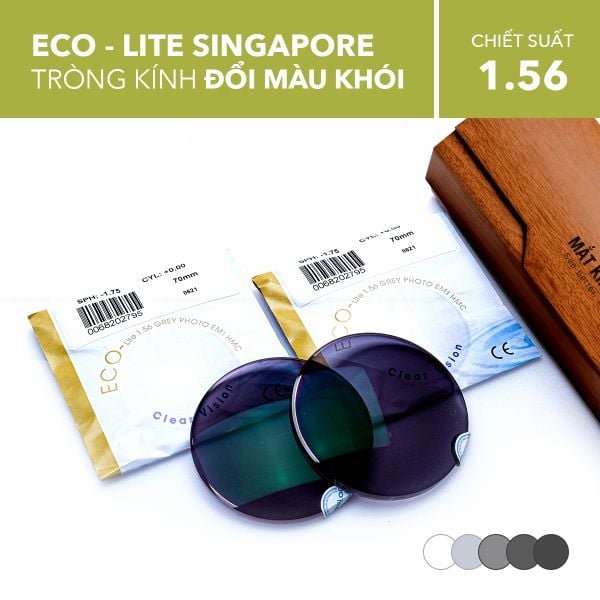 Tròng Kính Đổi Màu Ecolite 1.56