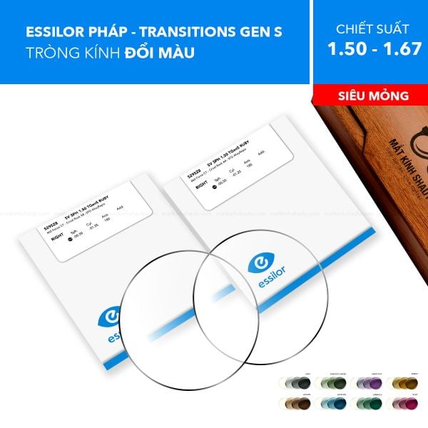 Tròng Kính Đổi Màu Essilor Transitions Gen S