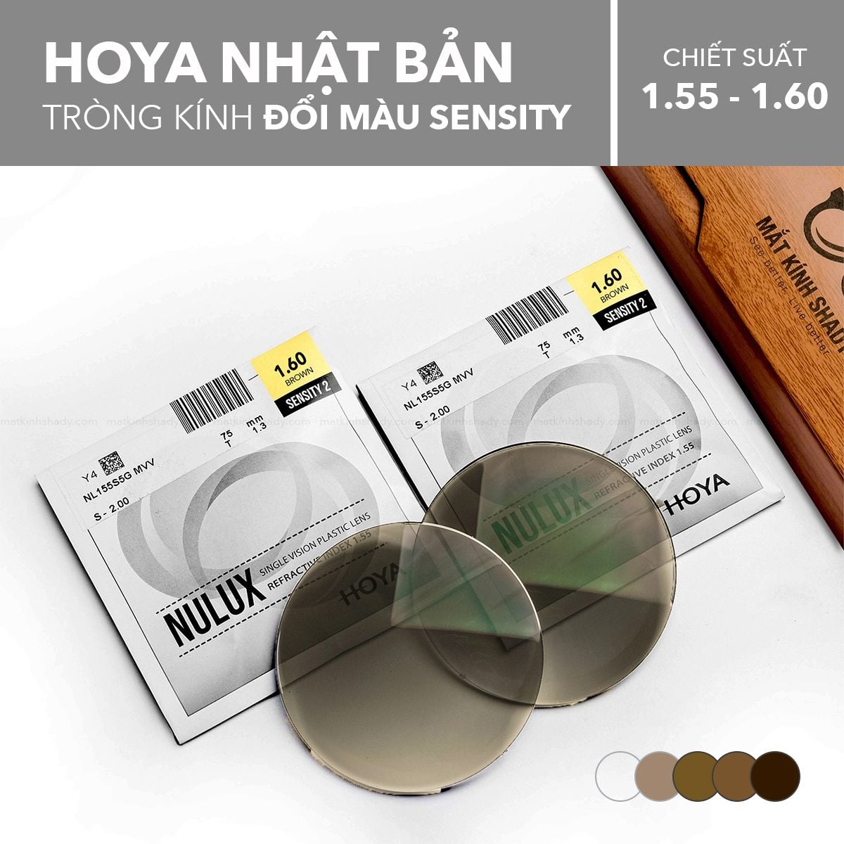  Tròng Kính Đổi Màu Hoya Sensity 