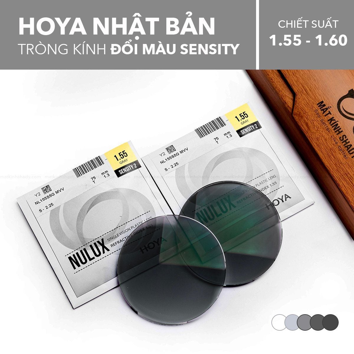  Tròng Kính Đổi Màu Hoya Sensity 