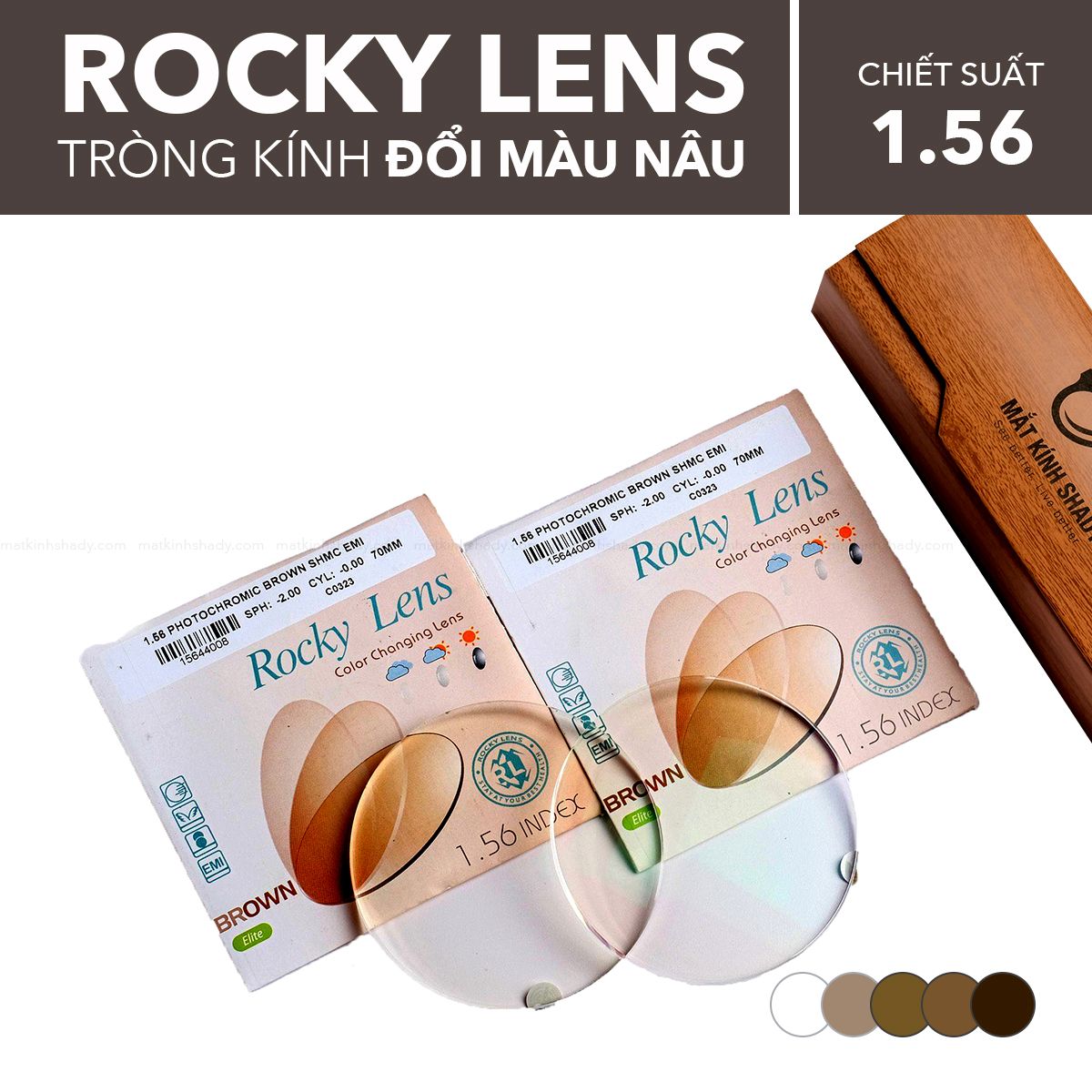  Tròng Kính Đổi Màu Rocky Lens 1.56 SHMC 