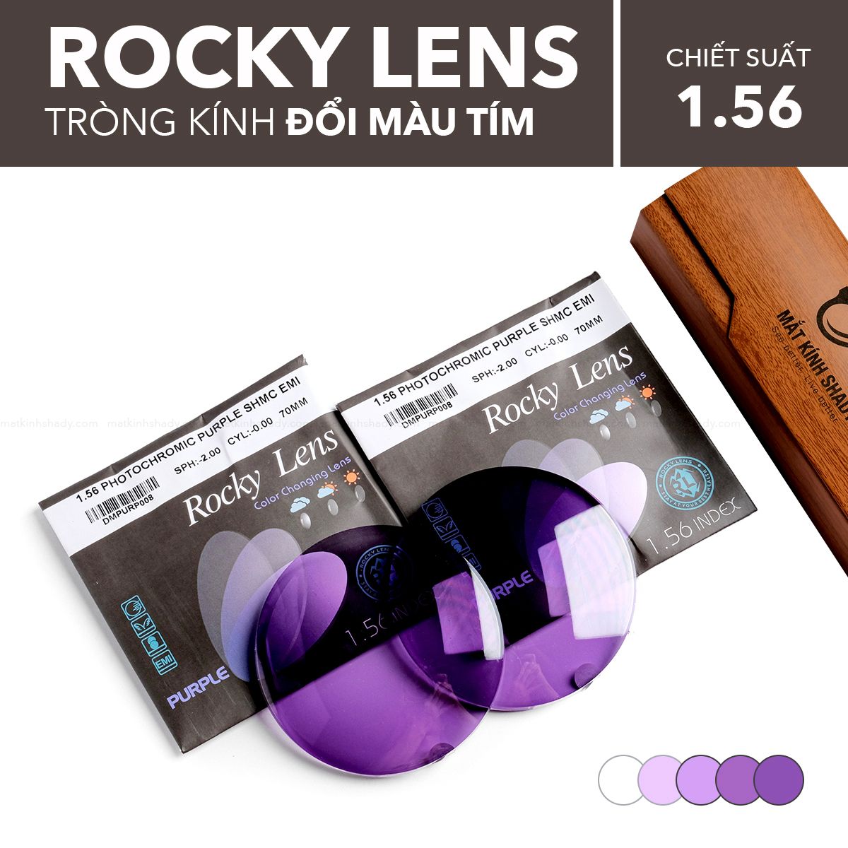  Tròng Kính Đổi Màu Rocky Lens 1.56 SHMC 