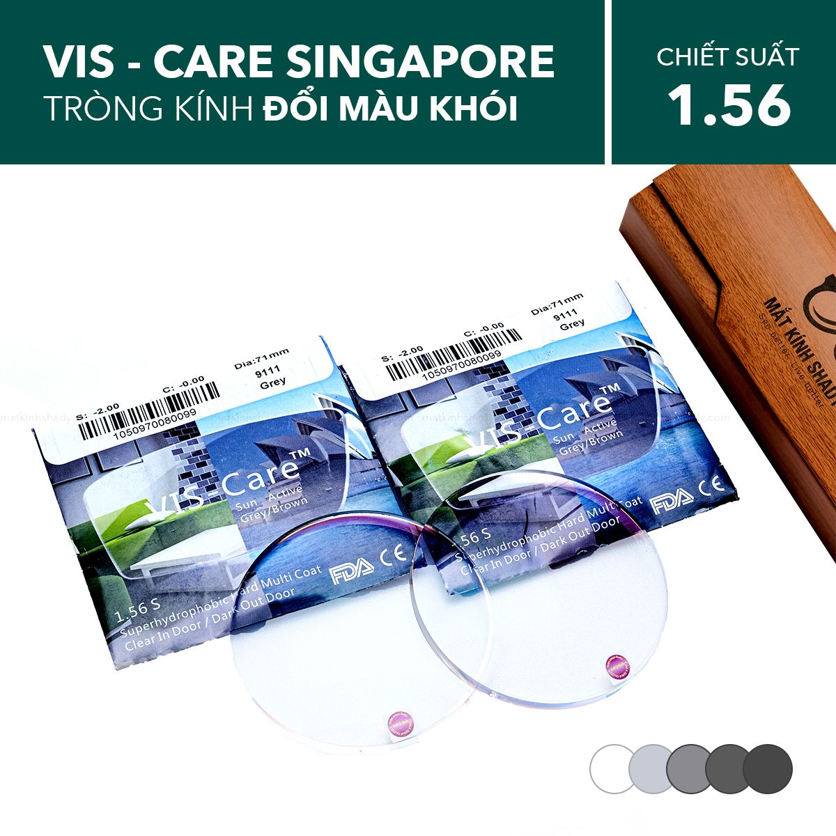  Tròng Kính Đổi Màu Vis Care 1.56 