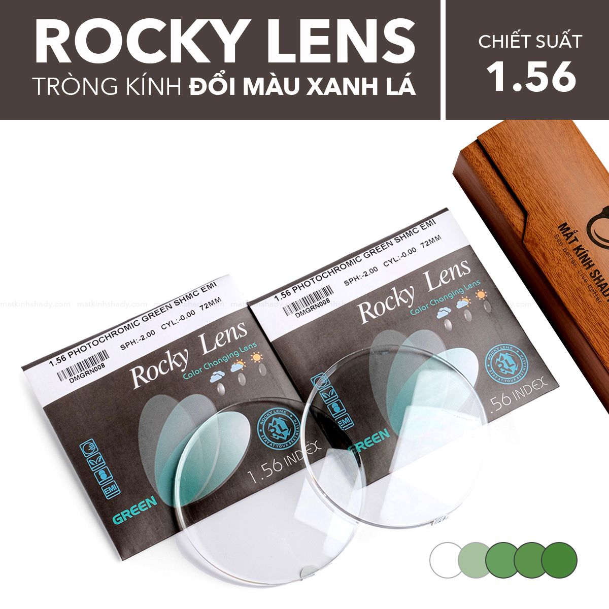  Tròng Kính Đổi Màu Rocky Lens 1.56 SHMC 