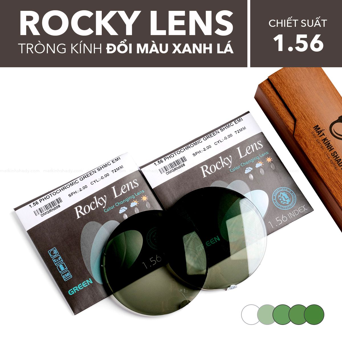  Tròng Kính Đổi Màu Rocky Lens 1.56 SHMC 