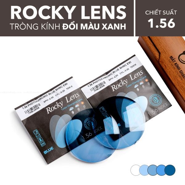 Tròng Kính Đổi Màu Xanh Dương Rocky Lens 1.56 SHMC