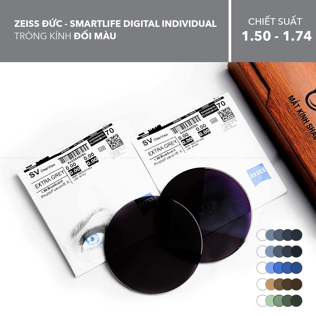  Tròng kính Đổi Màu ZEISS SmartLife Digital Individual PhotoFusion X 