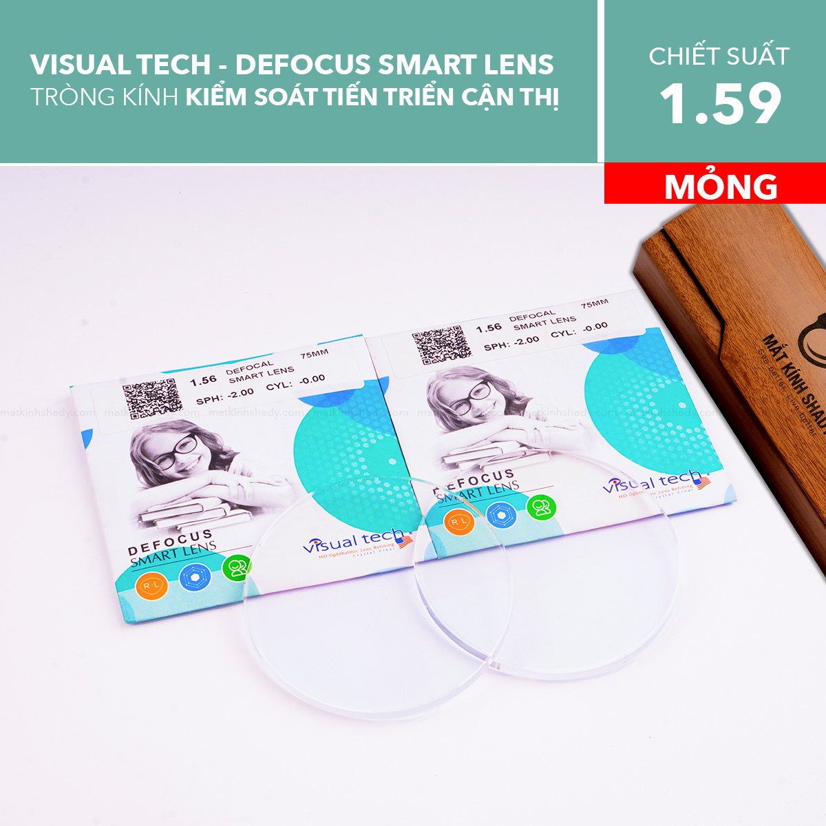  Tròng Kính Kiểm Soát Tiến Triển Cận Thị Trẻ Em Defocus Smart Lens 