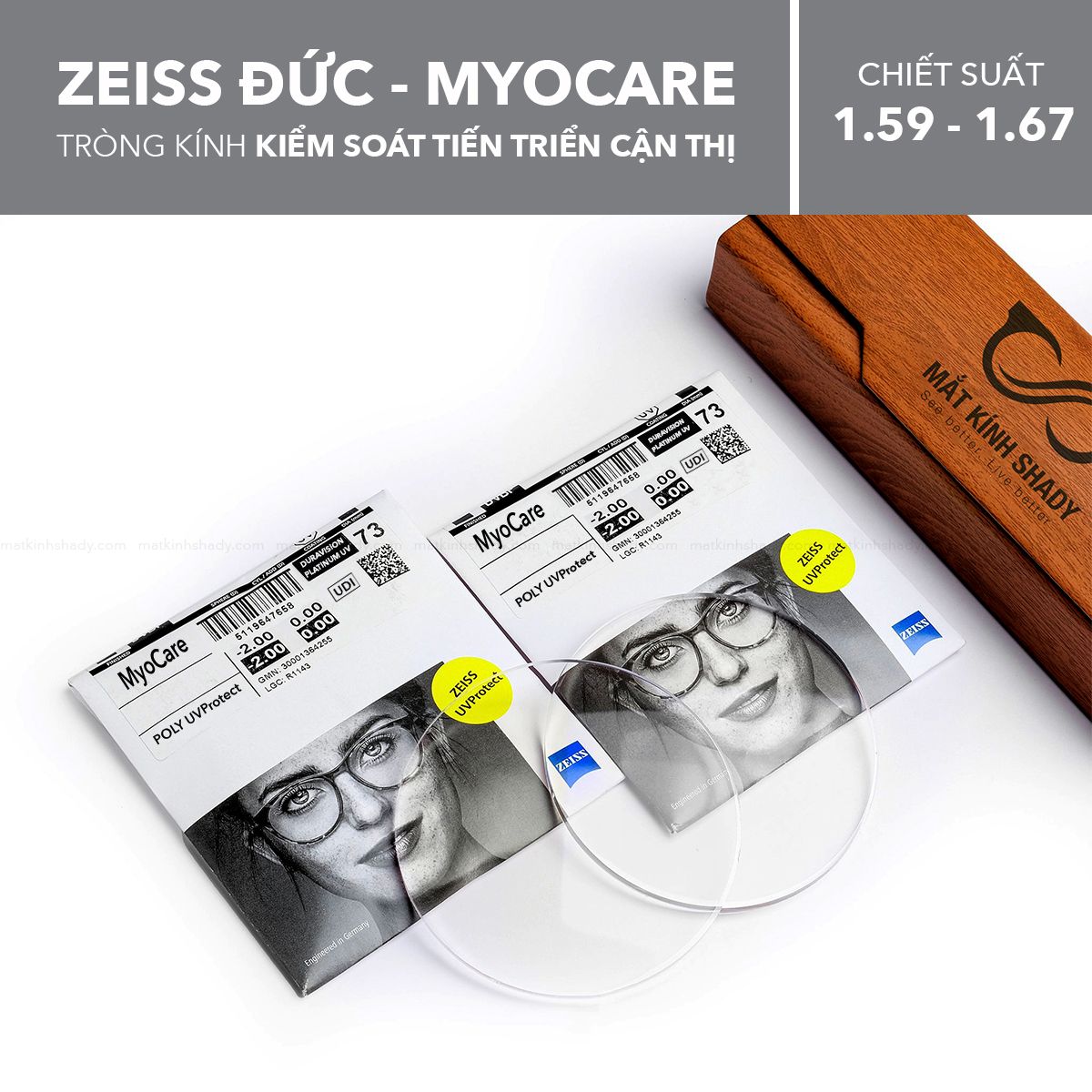  Tròng Kính Kiểm Soát Tiến Triển Cận Thị Trẻ Em ZEISS MyoCare 