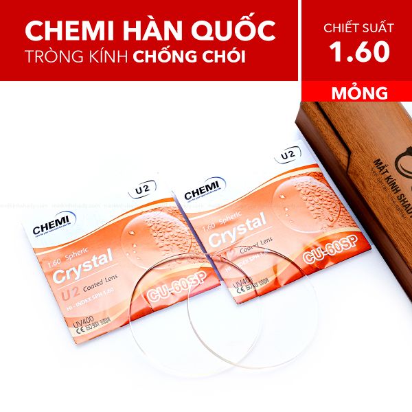Tròng Kính Mỏng Chống Chói Chemi 1.60 U2
