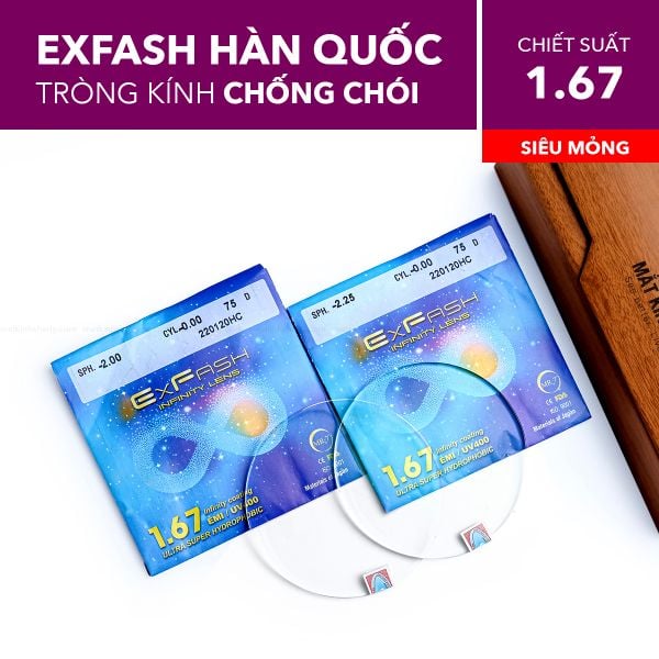 Tròng Kính Siêu Mỏng Chống Chói Exfash 1.67