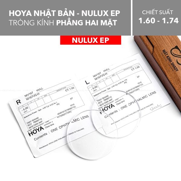 Tròng Kính Siêu Mỏng Phẳng Hai Mặt Hoya Nulux EP