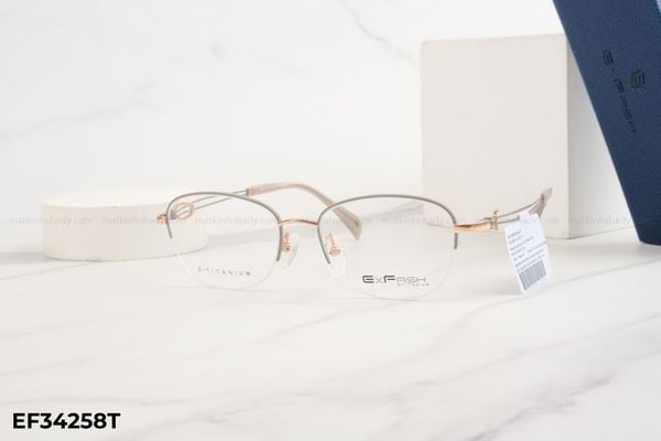 EF34258T gọng kính chính hãng exfash, top gọng đẹp, gọng thời trang, gọng nam nữ unisex, gọng kính cận, gọng kính giả cận chống bụi, kiểu dáng oval