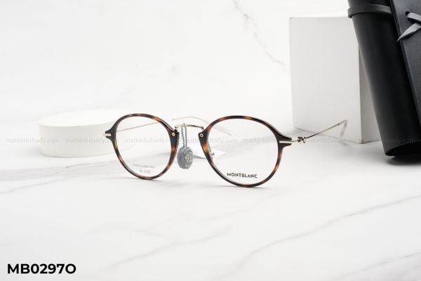 MB0297O gọng kính chính hãng Montblanc, top gọng đẹp, gọng thời trang, gọng nam nữ unisex, gọng kính cận, gọng kính giả cận chống bụi, kiểu dáng tròn