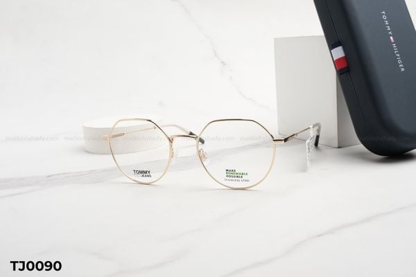 TJ0090 gọng kính chính hãng Tommy Jeans, top gọng đẹp, gọng thời trang, gọng nam nữ unisex, gọng kính cận, gọng kính giả cận chống bụi, kiểu dáng tròn