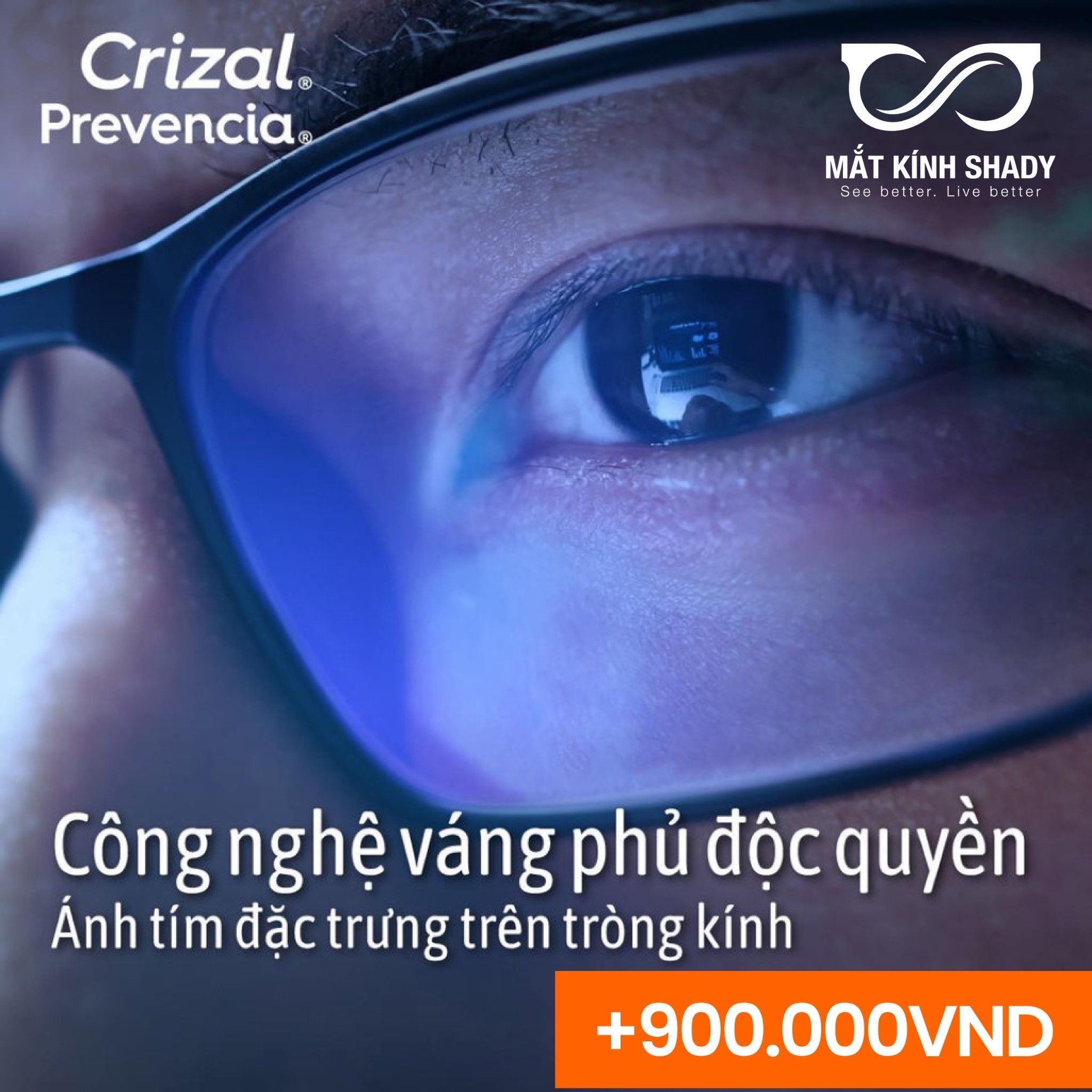  Tròng Kính Siêu Mỏng Single Vision Clear Crizal Rock Essilor 1.74 