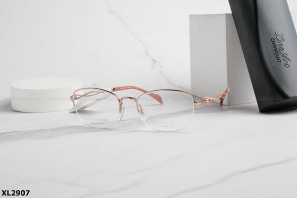 XL2907, Gọng chính hãng LINE ART CHARMANT, top gọng đẹp, gọng thời trang, gọng nam nữ unisex, gọng kính cận, gọng kính giả cận chống bụi, kiểu dáng mắt mèo nửa viền