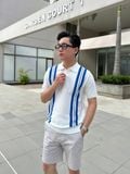  Áo Thun Polo Dệt Kim Phối Sọc ATP0049 