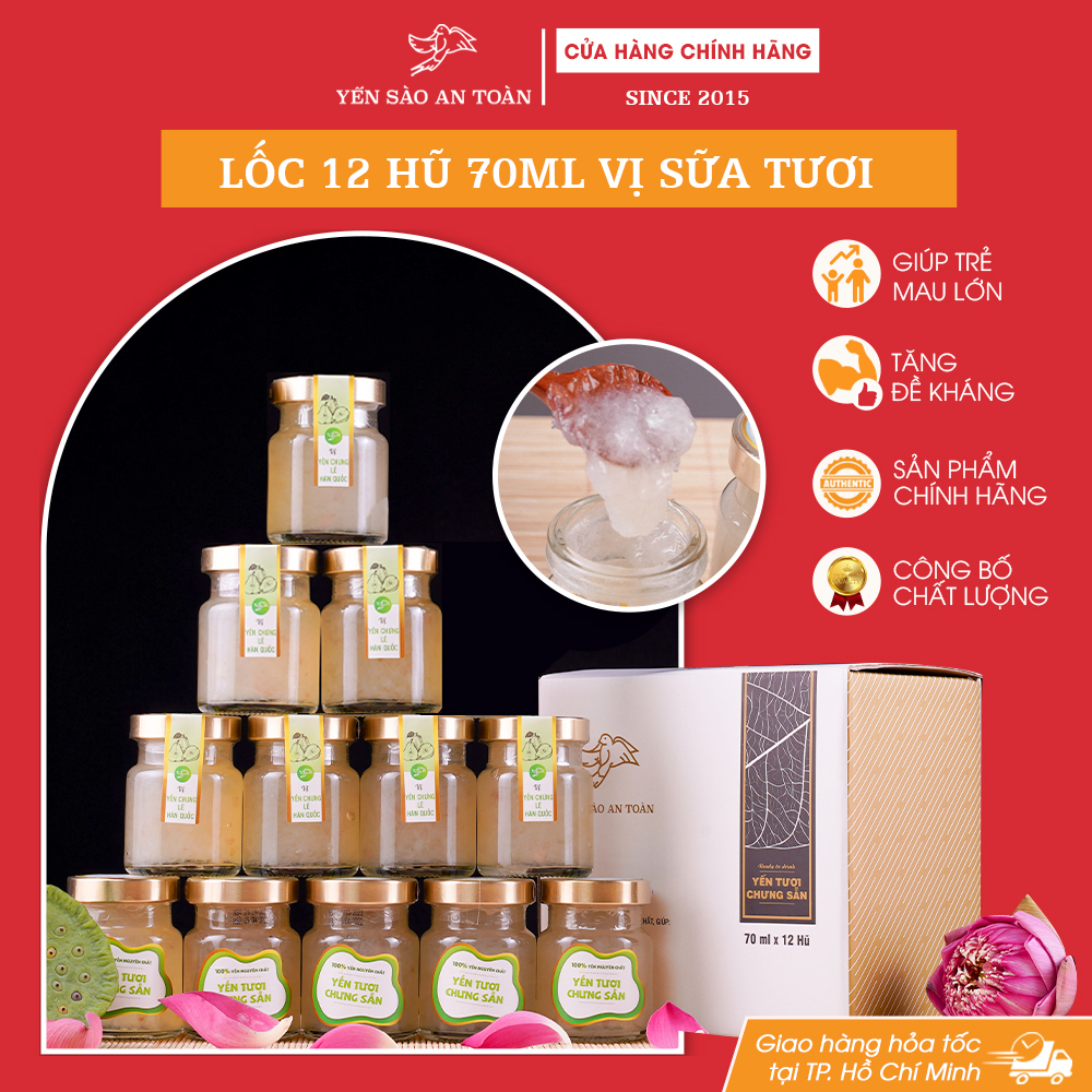 Lốc 12 hũ 70ml vị Sữa Tươi