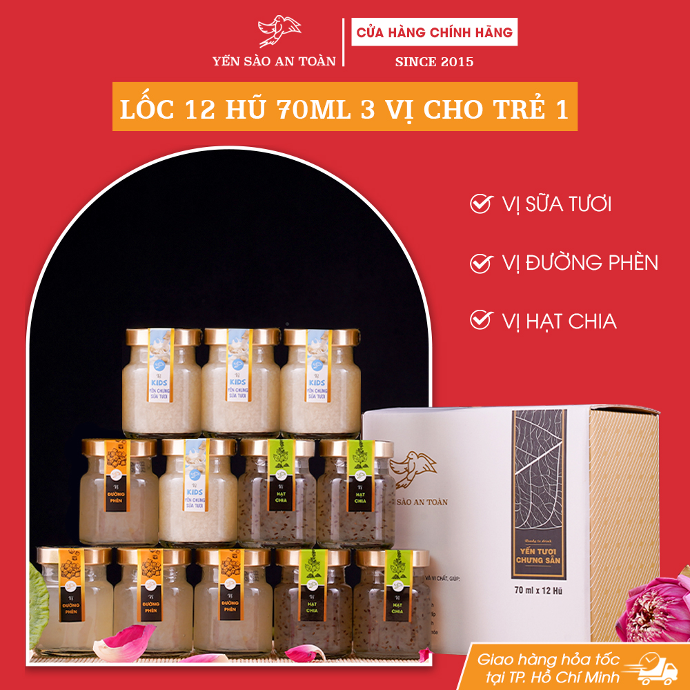 Lốc 12 hũ 70ml 3 vị Cho Trẻ 1