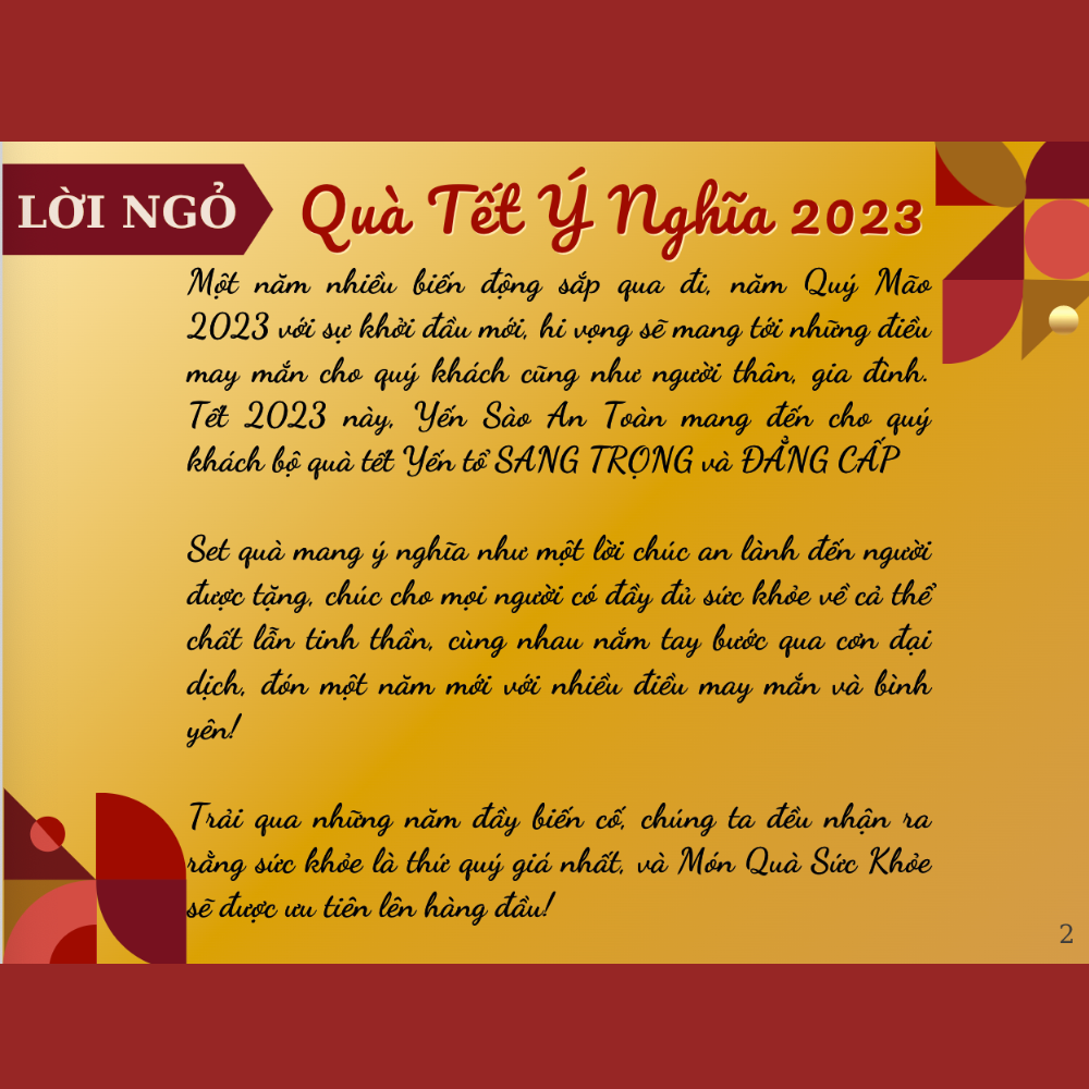 Hộp quà Đại Lợi Tổ Yến Nguyên Chất 50g và 100g với 10 lựa chọn ý nghĩa