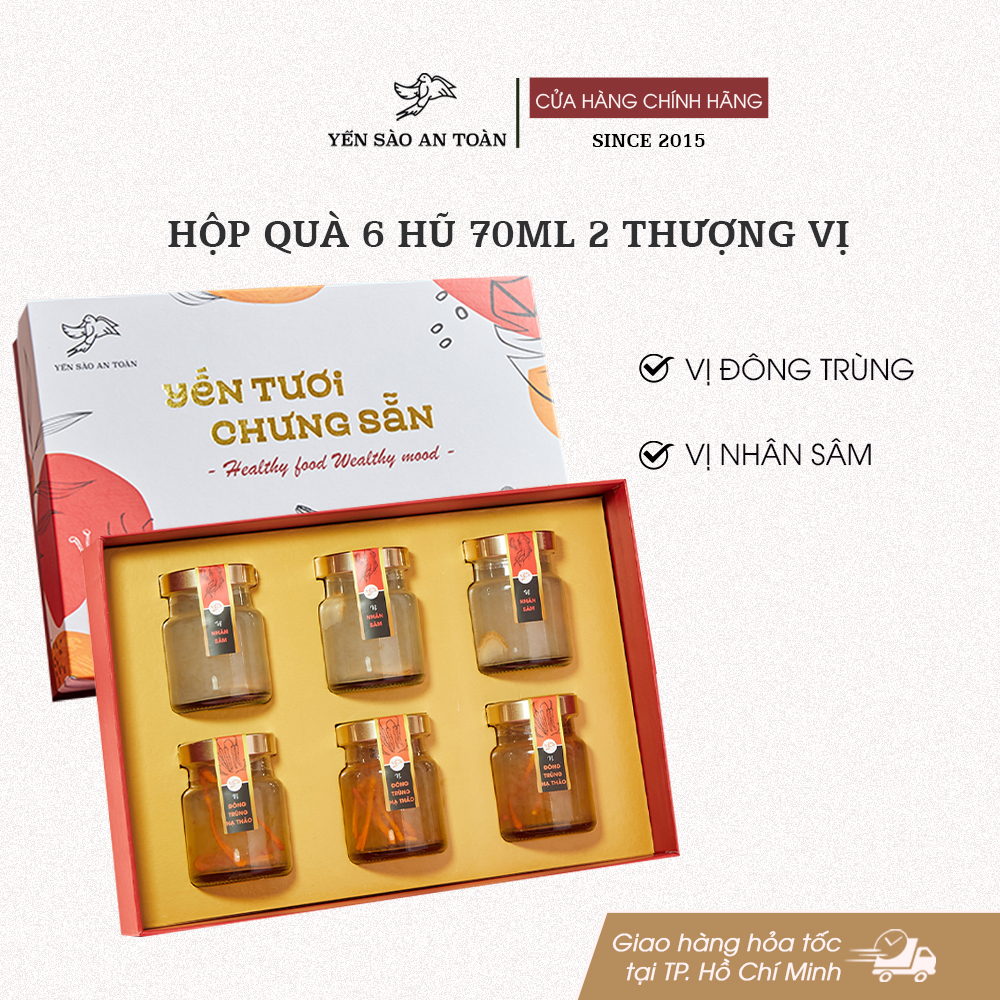 Hộp quà 6 hũ 70ml 2 Thượng Vị - Đỏ Đại Cát
