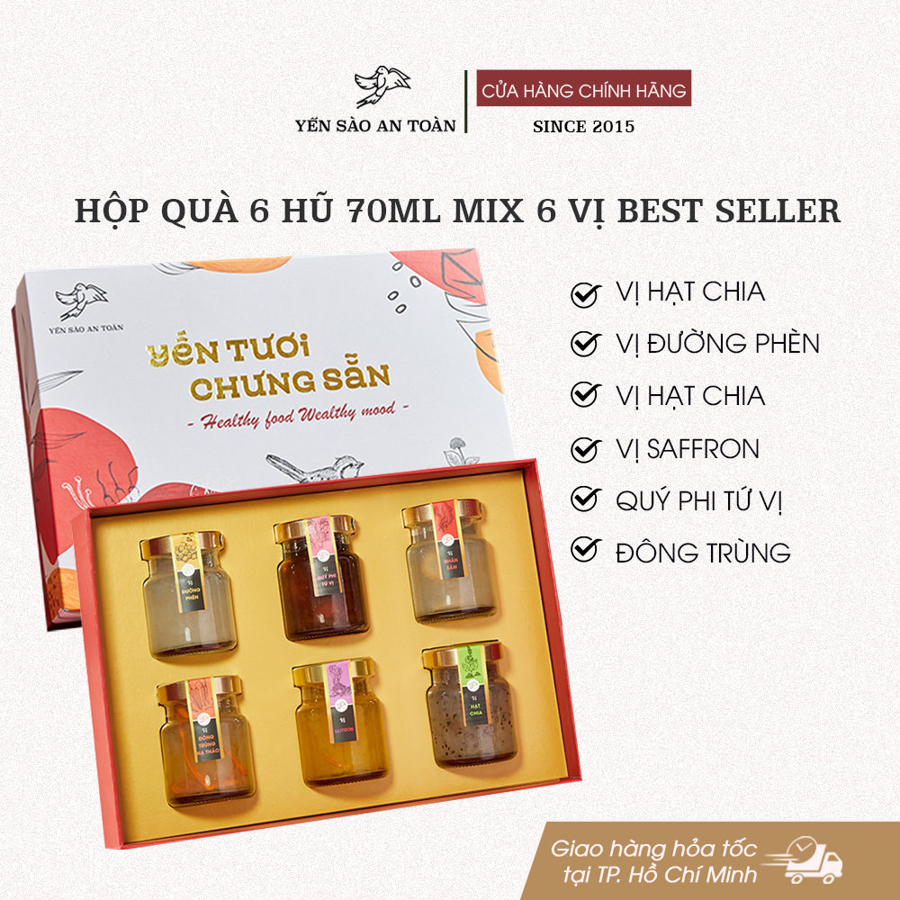 Hộp quà 6 hũ 70ml 6 vị Best Seller - Đỏ Đại Cát