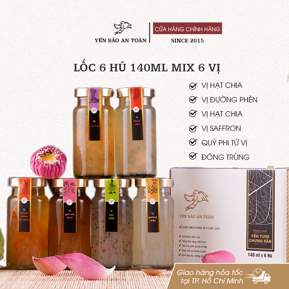 Lốc 6 hũ 140ml 6 vị Best Seller