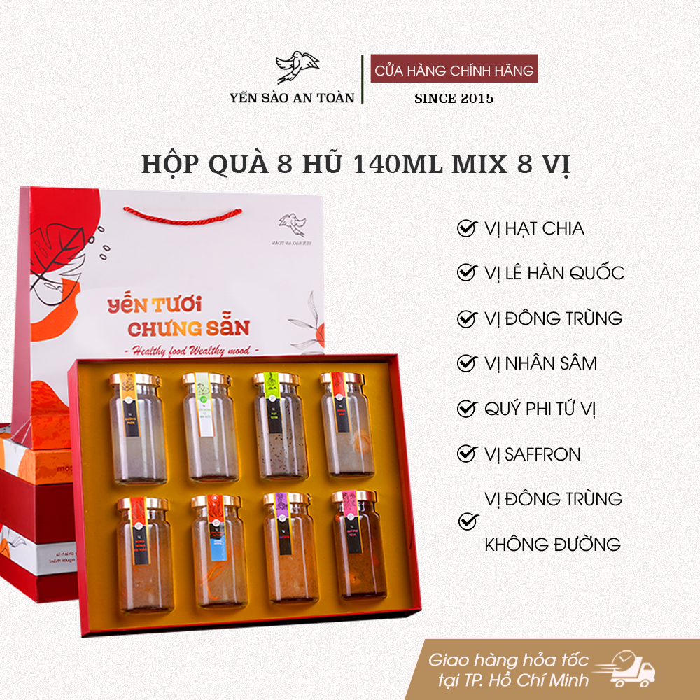 Hộp quà 8 hũ 140ml mix 8 vị Best Seller - Đỏ Đại Cát