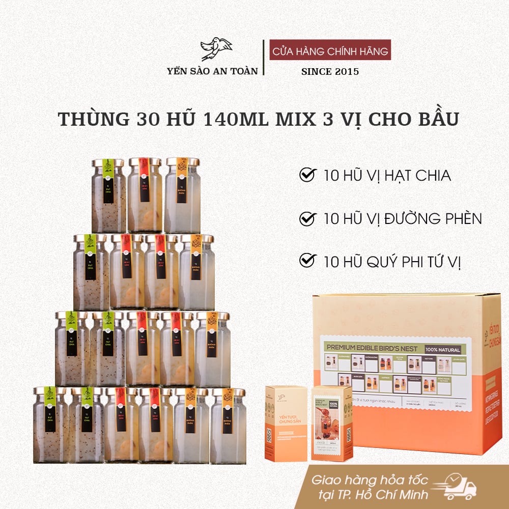 Lốc 12 hũ 140ml 3 vị Cho Bầu