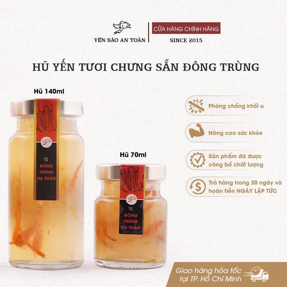 Yến chưng sẵn 10 vị hũ 140ml đậm đặc yến tươi từ Yến Sào An Toàn